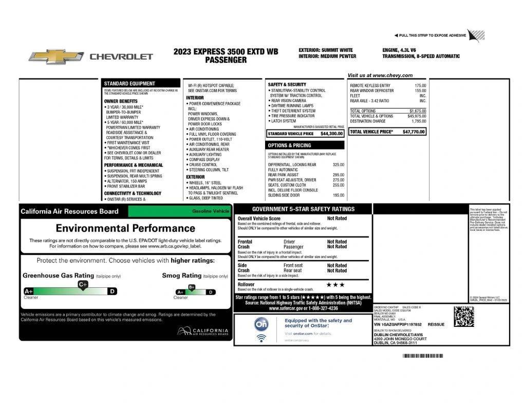chevrolet express passenger 2023 1GAZGNFP0P1197852 image chevrolet express passenger 2023 1GAZGNFP0P1197852 image